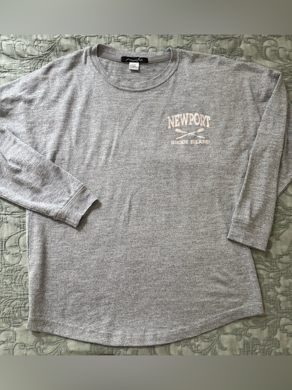 Newport Rhode Island Grey Long Sleeve Shirt Sz S lightweight